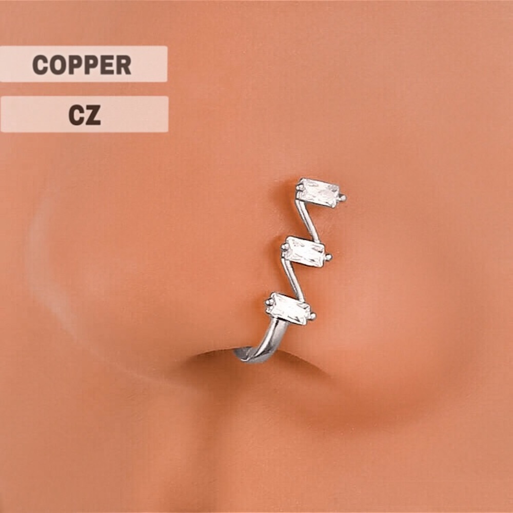 ⚜️𝟯𝟬%𝗢𝗙𝗙 𝗯𝘂𝗻𝗱𝗹𝗲𝘀 𝟯+⚜️ NEW CZ Silver Bar Fake Nose Ring